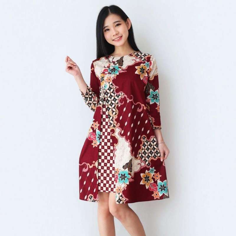 Jual top dress batik