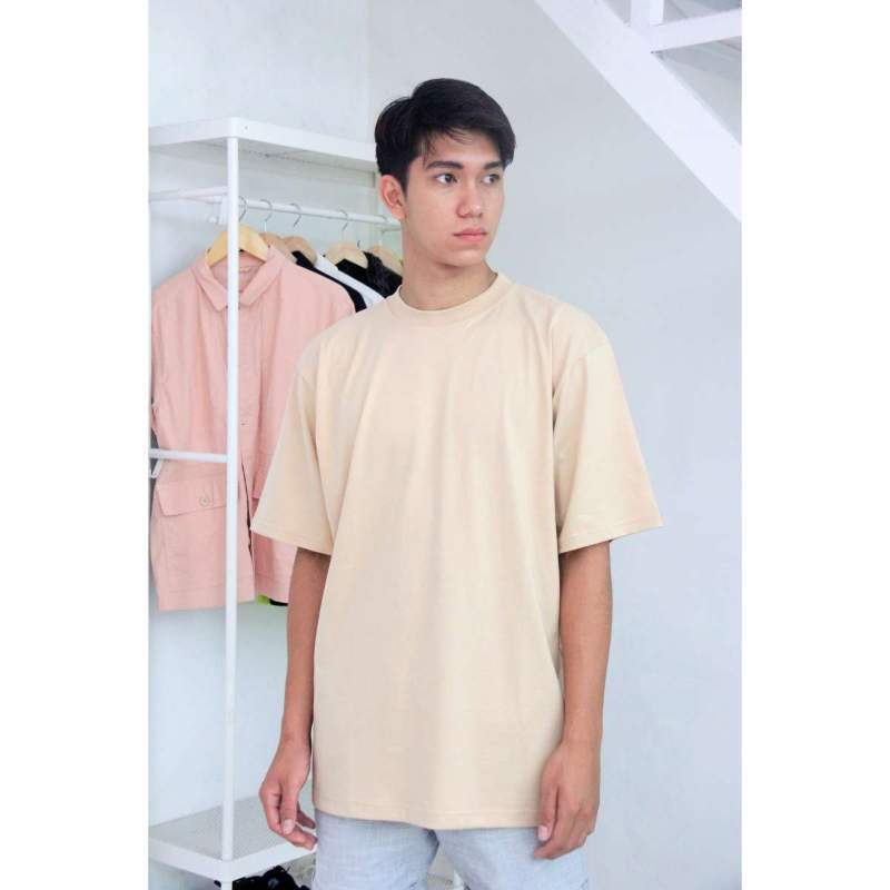 Jual OVERSIZED T SHIRT BASIC - CREAM di 
