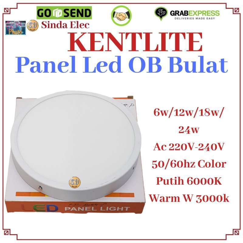 kent lite panel led 12w ob bulat warm white downligh led 12 watt outbow warm white kuning