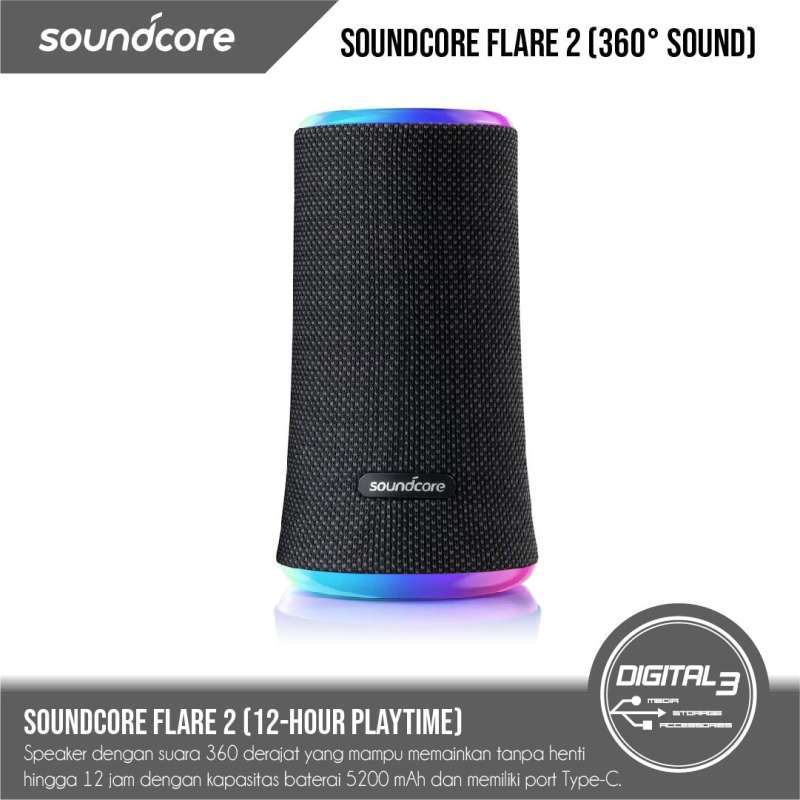 Jual Anker Soundcore Flare 2 Bluetooth Speaker 360 Ipx7 Waterproof A3165 Online Februari 2021 Blibli