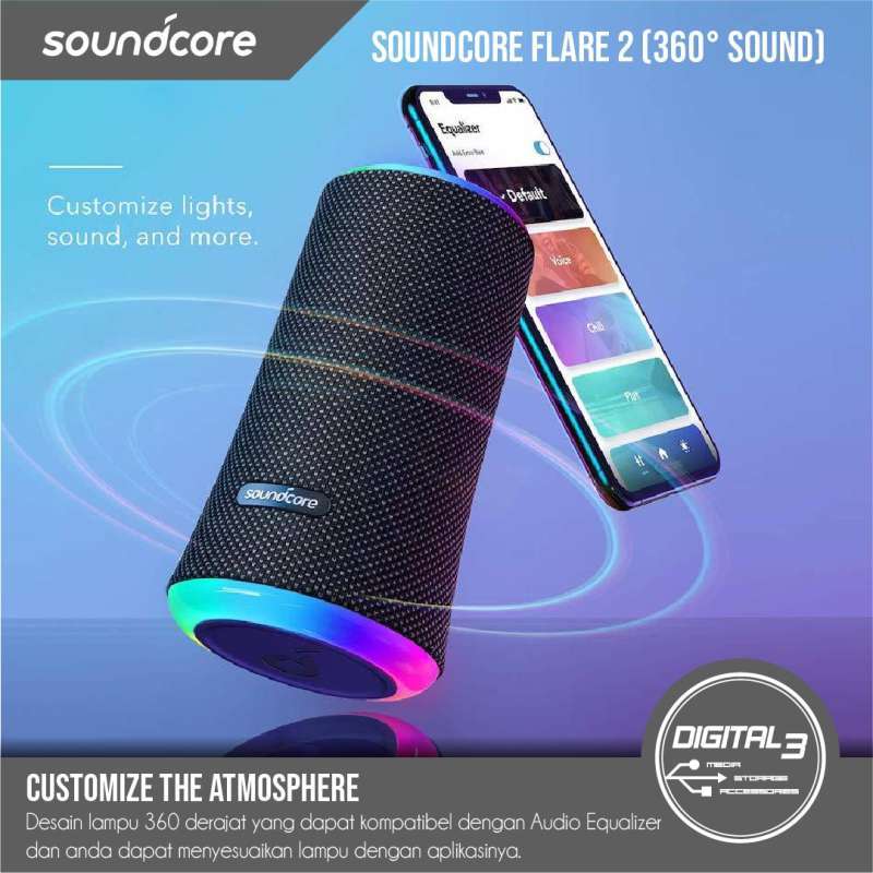 Jual Anker Soundcore Flare 2 Bluetooth Speaker 360 Ipx7 Waterproof A3165 Online Februari 2021 Blibli