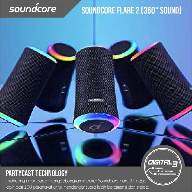Jual Anker Soundcore Flare 2 Bluetooth Speaker 360 Ipx7 Waterproof A3165 Online Februari 2021 Blibli