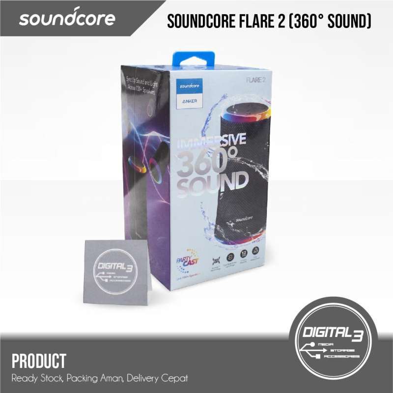 Jual Anker Soundcore Flare 2 Bluetooth Speaker 360 Ipx7 Waterproof A3165 Online Februari 2021 Blibli