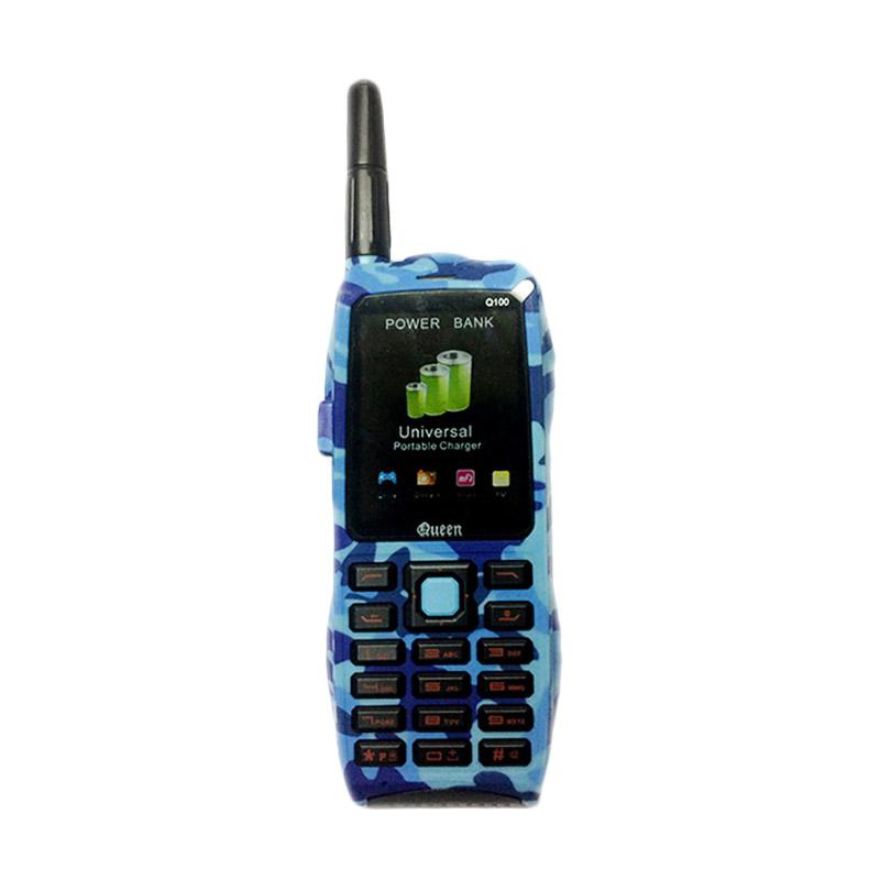 Queen Q100 Army Powerbank Handphone - Army Blue [10.000 mAh]