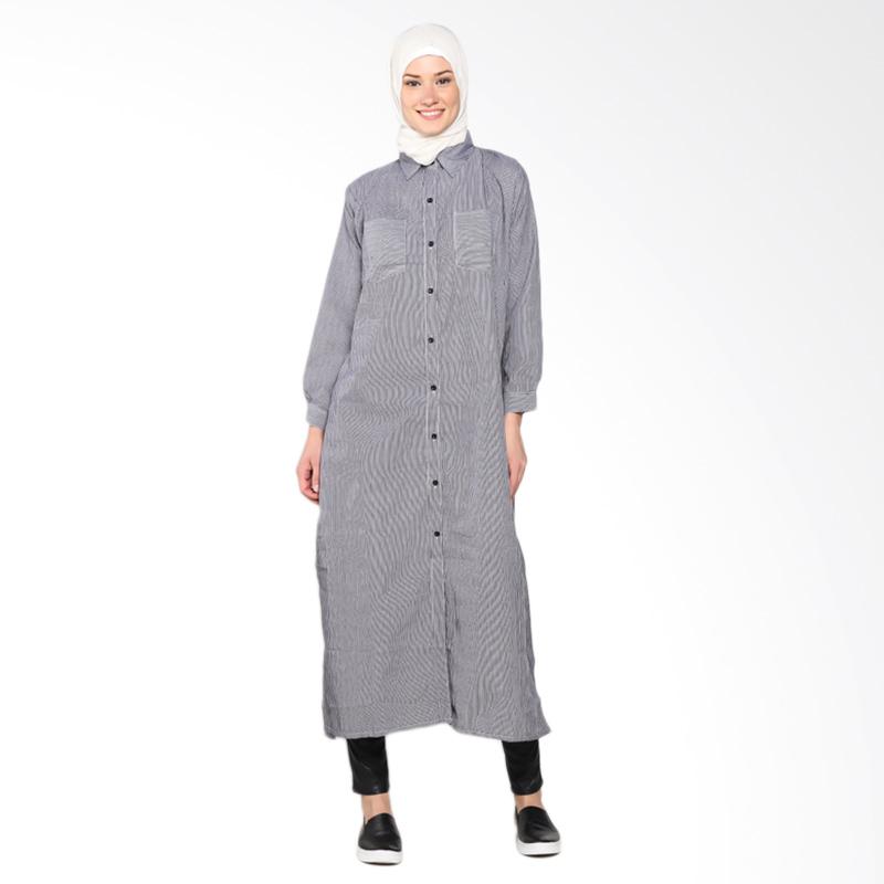 Chick Shop CO-71a-01-H Long Denim Tunic Muslim - Black