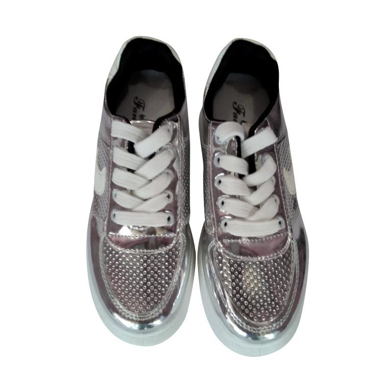 HRV-Z A56 - HRVZ Lady Shoes Wedges Wanita - Silver
