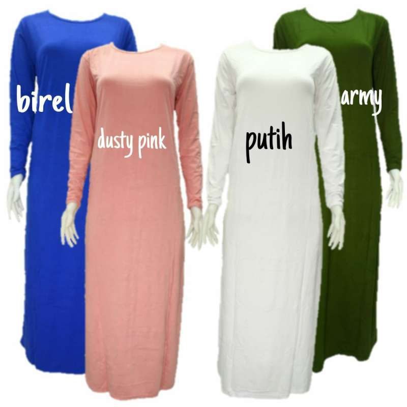 Dress Lengan Panjang Polos Dress Rayon Super