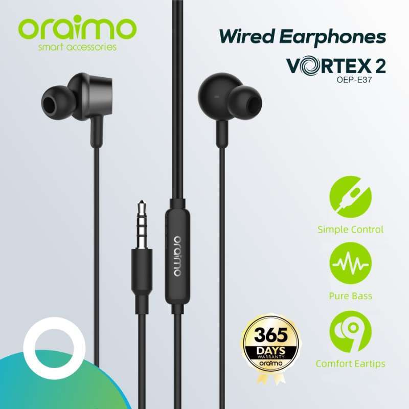 Jual Oraimo Headset Kabel In Ear Earphone Handsfree with Mic 3.5mm