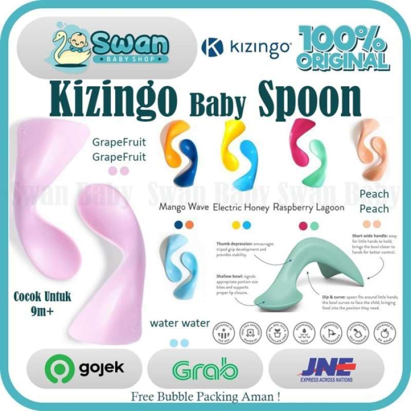 Kizingo Left Handed Toddler Spoon (Grapefruit)
