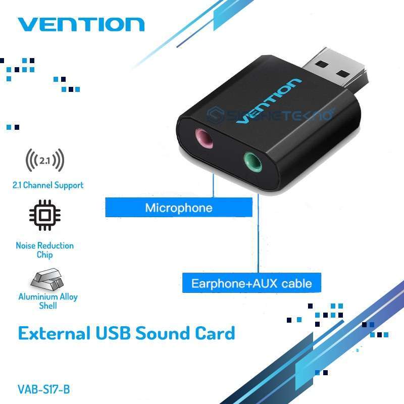 Promo Vention S17 Universal External USB Sound Card top ...