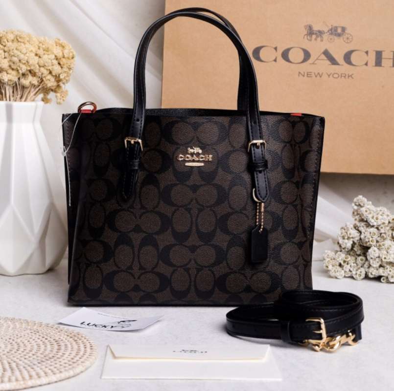 coach mollie tote in signature canvas