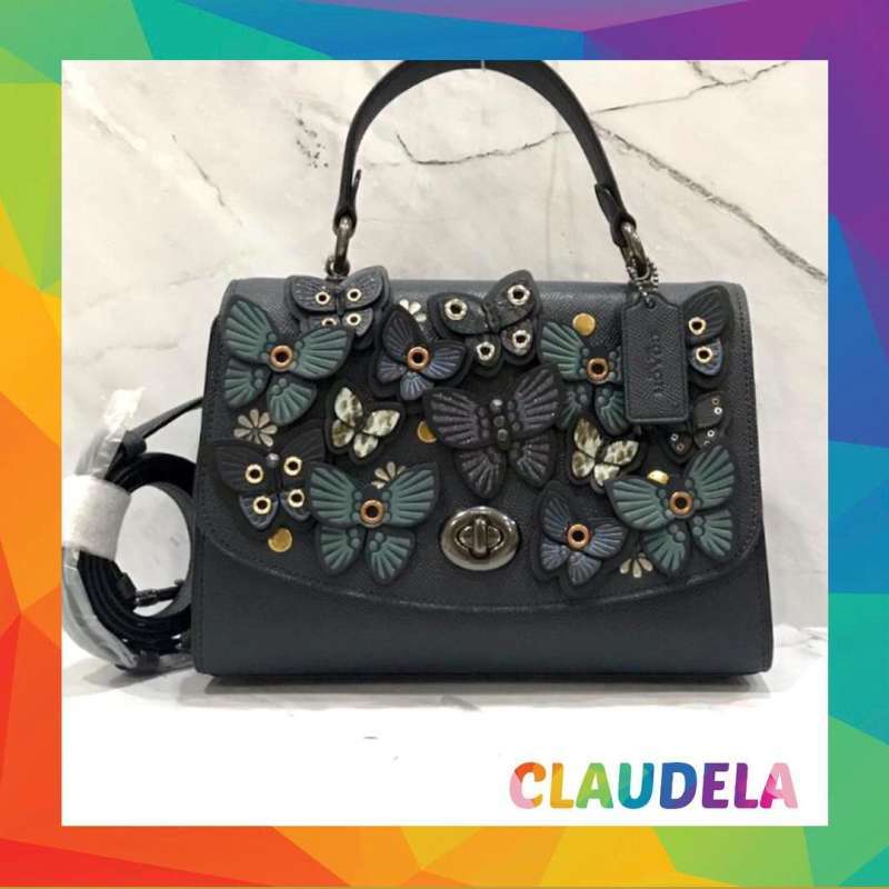 Coach tilly top hotsell handle with butterfly applique