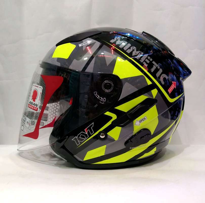 Jual Helm Kyt Galaxy Flat R 4 Black Yellow Fluo Helm Half Face Di Seller Ryanmotorhelmet Kota Tangerang Banten Blibli