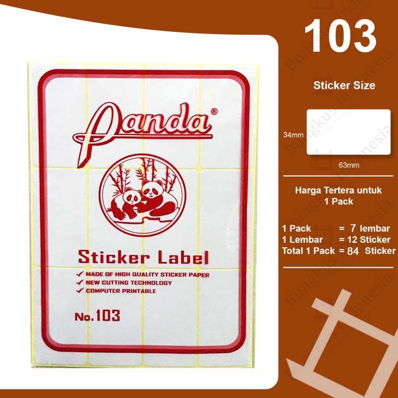 Stiker Label 103 PANDA