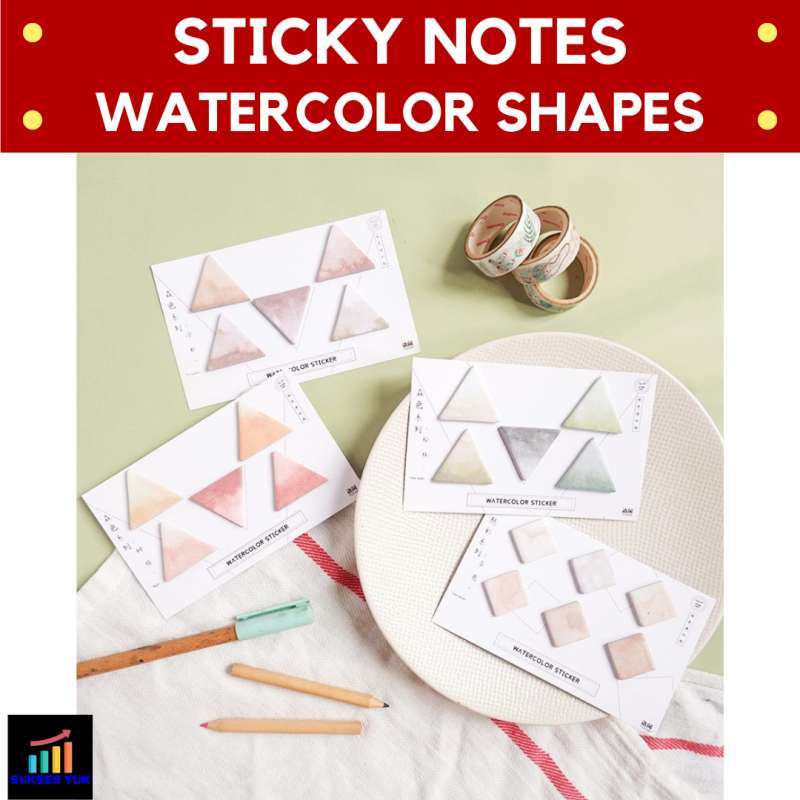Jual Post It / Sticky Notes WATERCOLOR SHAPES - Tea di Seller ...