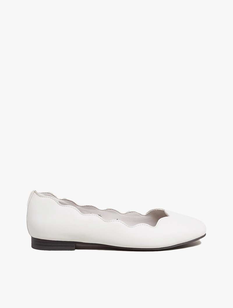 white leather ballet pumps