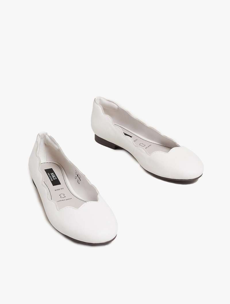 white leather ballet pumps