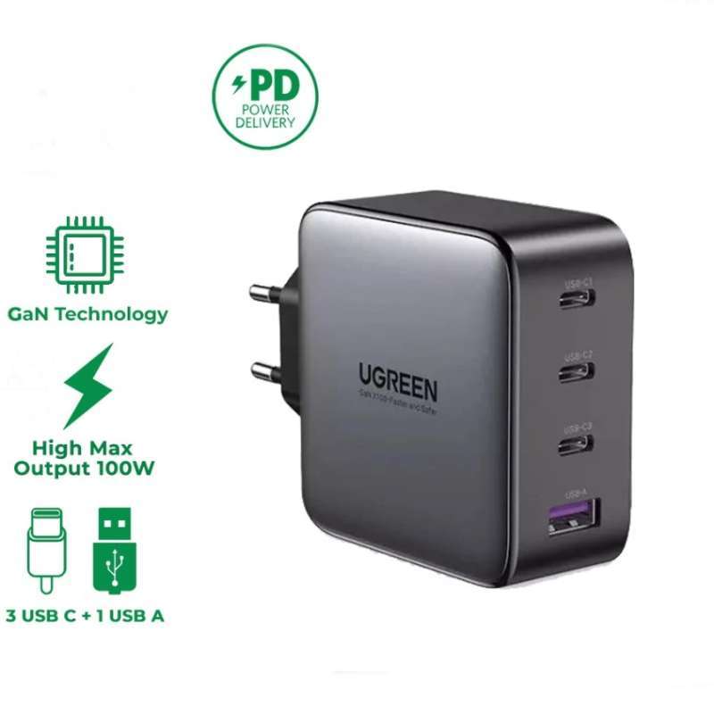 Jual Wall Charger Kepala Adaptor Ugreen Gan 100w Multi Port Pd