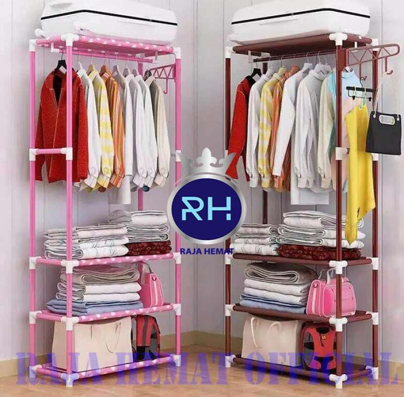 Jual Rak Lemari Baju Square Cloth Stand Hanger Lemari Pakaian di