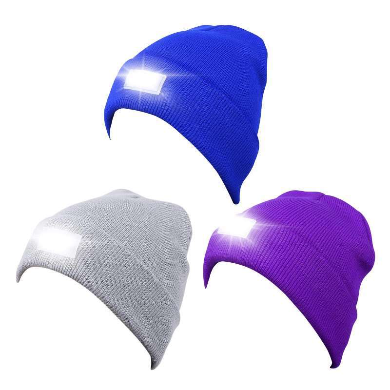 3x LED Lighted Hat Winter Warm Beanie 