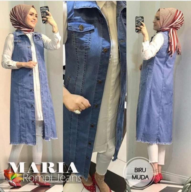 Vest jeans wanita outlet