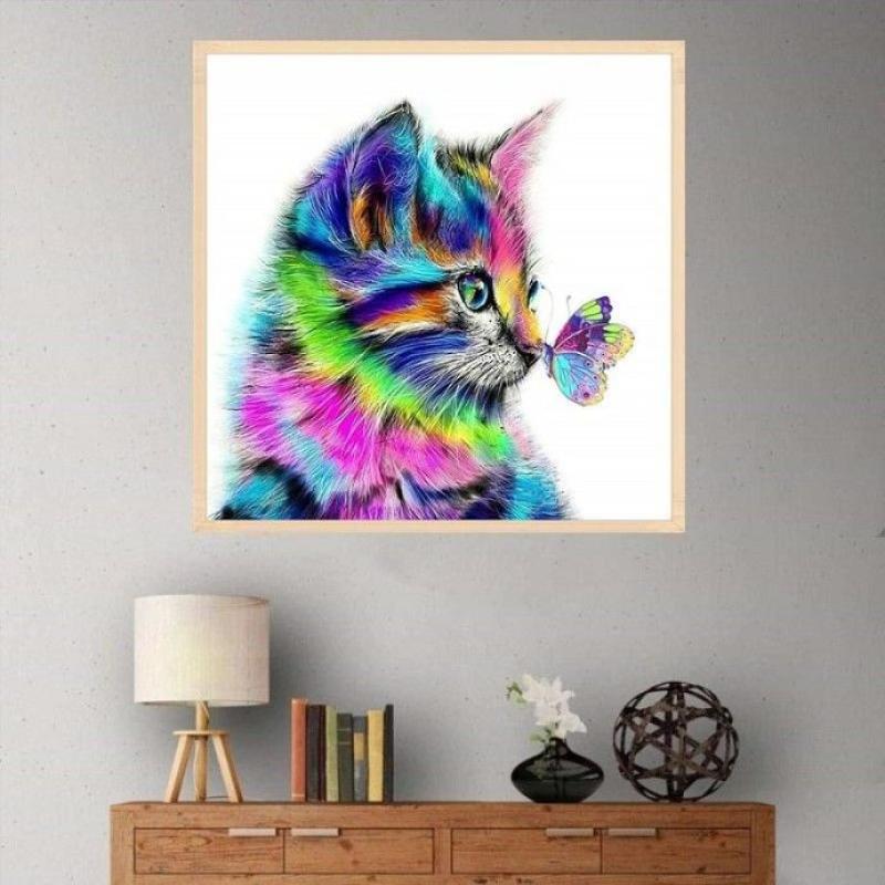 Jual H Ikea Color Diamond Painting Cat Butterfly Full Diamonds Decorative Painting Manual Diy Plaster Painting 30x30 Cm No Frame Online September 2020 Blibli Com