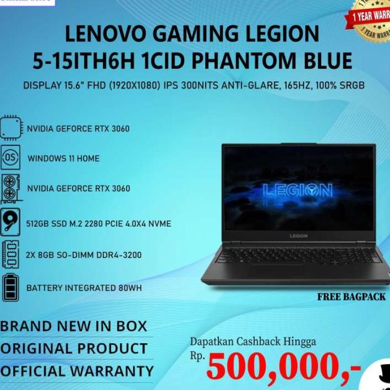 Jual Lenovo Legion 5 i7 15ITH6H 