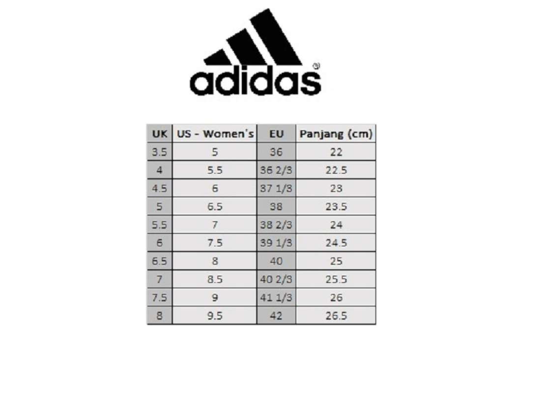 Adidas duramo size chart outlet