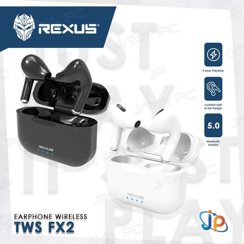 Headset Rexus TWS FX2 Earphone Wireless Bluetooth