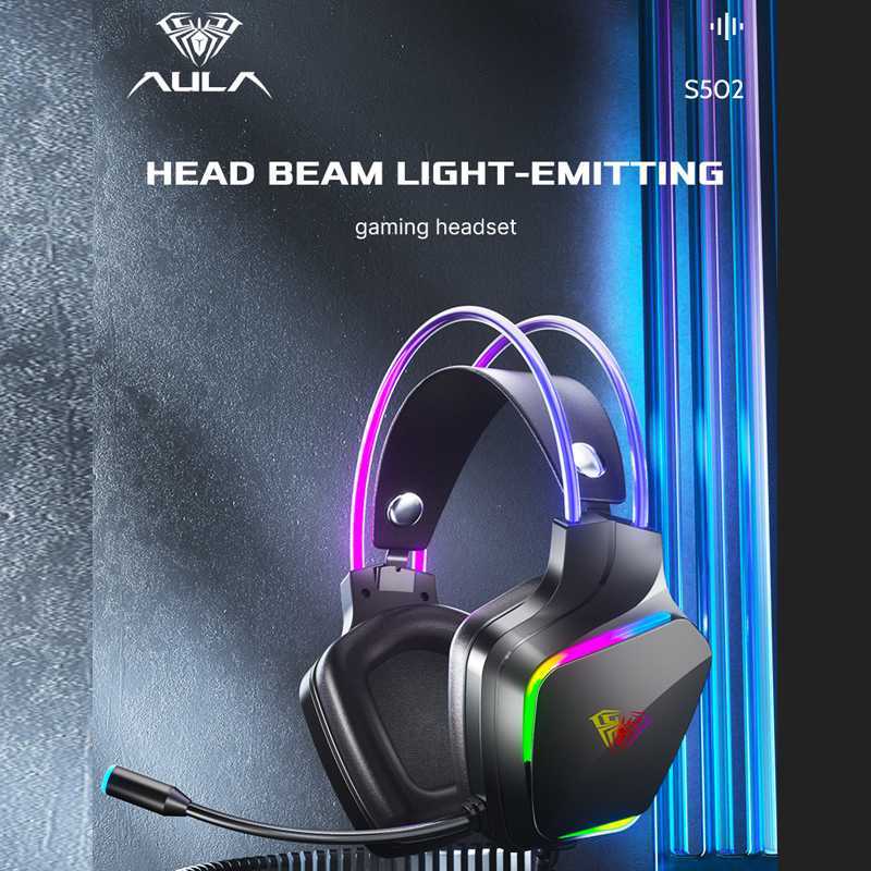 Promo Headset Gaming AULA S502 USB Streamer Light RGB Running