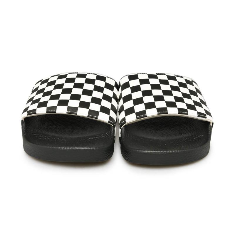 vans sandals black and white