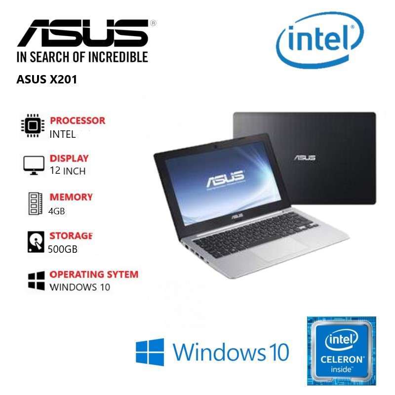 NOTEBOOK ASUS X201 INTEL CELERON RAM 4GB SSD 256