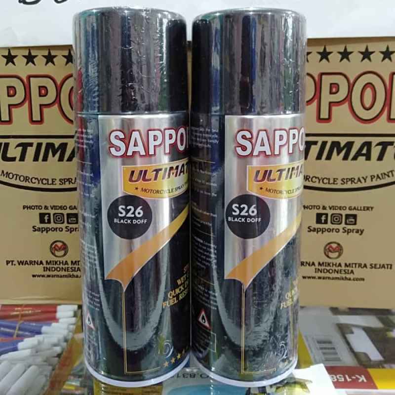 Jual Sapporo Ultimate S26 Hitam Black Doff 400Ml Cat Semprot ...
