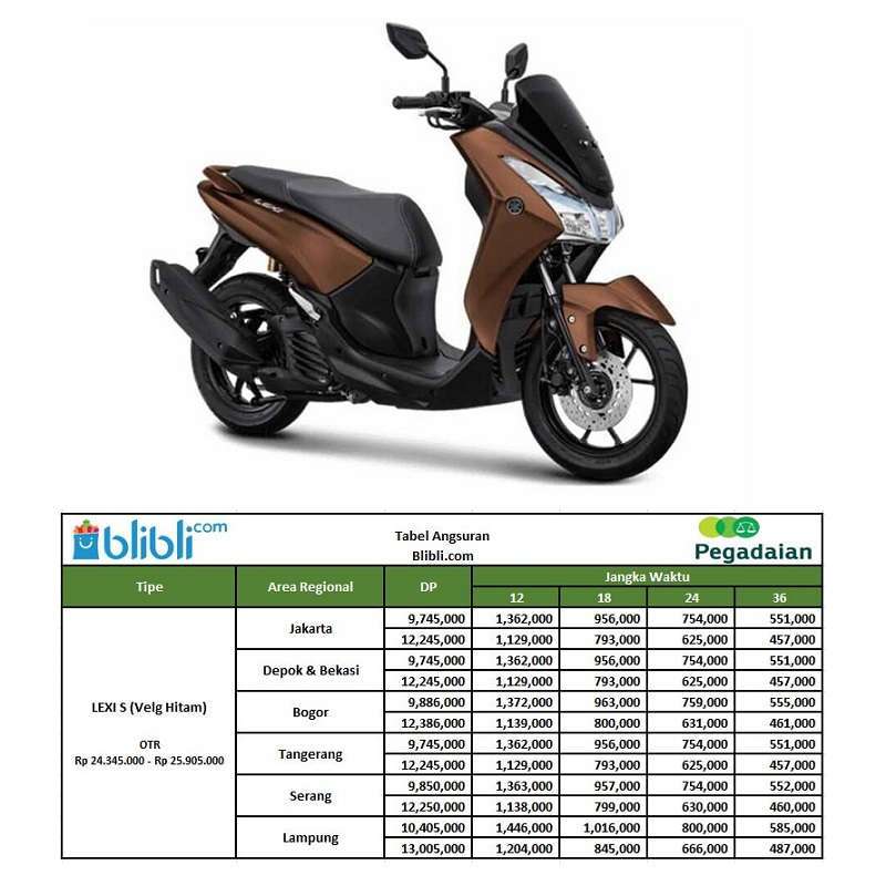 Jual Pegadaian Yamaha Lexi S Velg Black Sepeda Motor Otr Lampung Online Januari 2021 Blibli