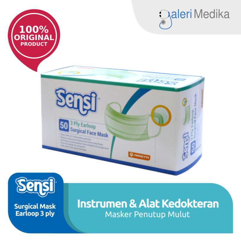 Jual Masker Bedah Karet Sensi Mask Earloop 3ply Isi 50pcs Online November 2020 Blibli
