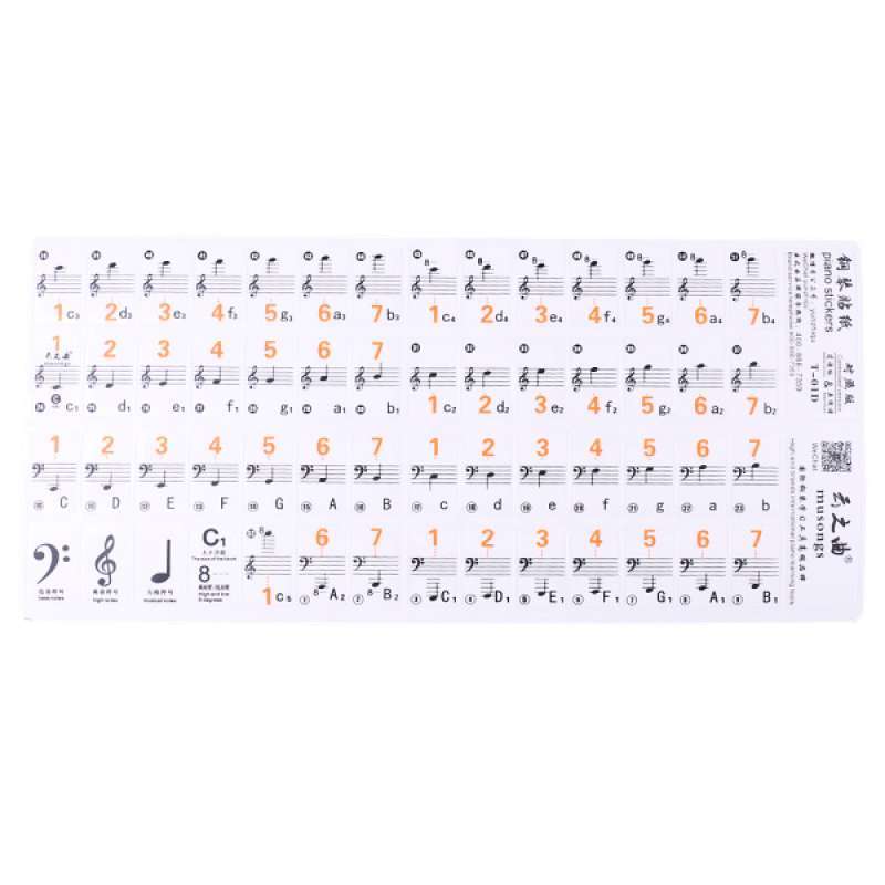 88 Key Piano Stickers Keyboard Label Music Note for Students Piano Practice