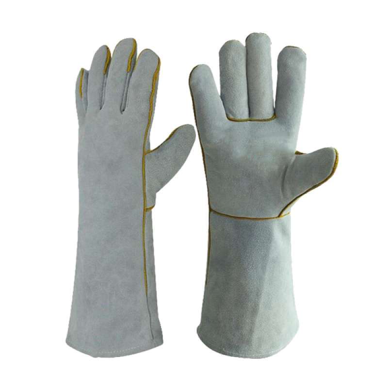 Jual Heat Resistant Leather Tig Mig Welding Work Gloves One Size 40cm Length Gray Terbaru Juni 2021 Blibli
