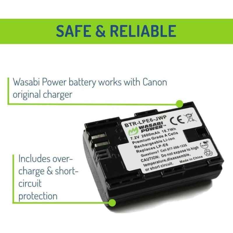 wasabi power baterai canon lp e6 lp e6n eos 5d 6d 7d 60d 70d