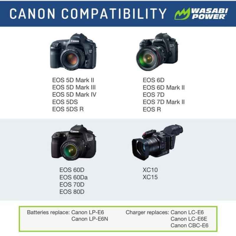 wasabi power baterai canon lp e6 lp e6n eos 5d 6d 7d 60d 70d