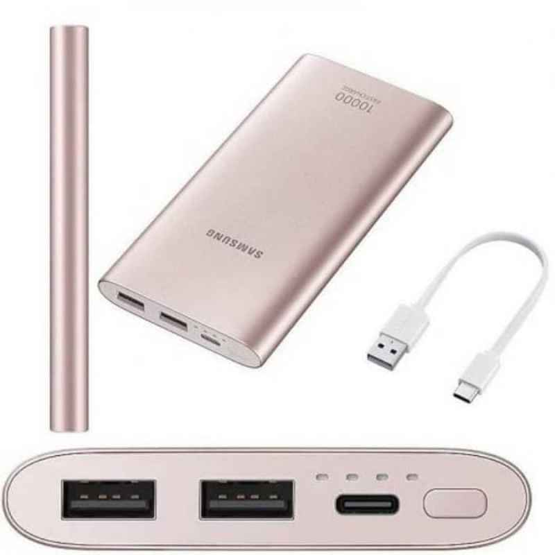 powerbank samsung 10 000 mah dual usb with cable usb slim power bank