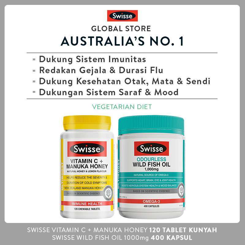 Jual Swisse Vitamin C Manuka Honey 120 Tablet Swisse Odourless Wild Fish Oil 1000mg 400 Kapsul Online November 2020 Blibli Com