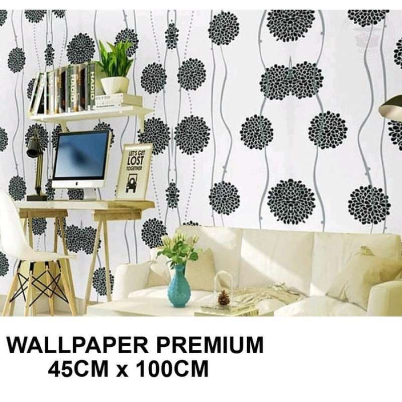 wallpaper dinding stiker wallpaper dandelion pink 45cm x 100cm 001