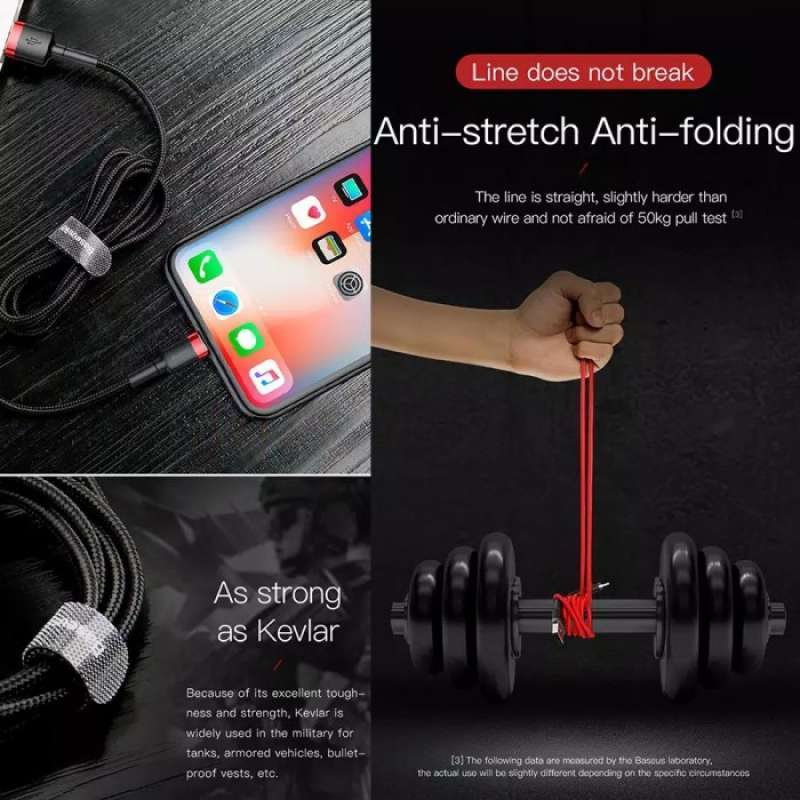 Jual Baseus Kevlar Micro Usb 2m 200cm Reversible Kabel Data Charger Micro Online Desember 2020 Blibli