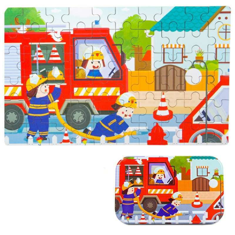 Jual Puzzle Kaleng 60 Keping Puzzle Pemadam Kebakaran Damkar Online November 2020 Blibli Com