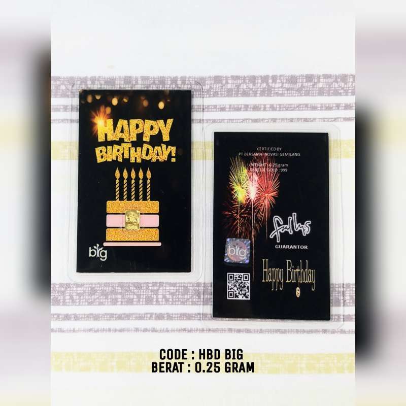 Jual Logam Mulia Mini Big 0 25 Gram Edisi Happy Birthday Gold Lm Emas Mini Big 0 25 Gram Edisi Hbd Gold Logam Mulia Big Gold 0 25 Gr Edisi Hbd Gold Online November 2020 Blibli