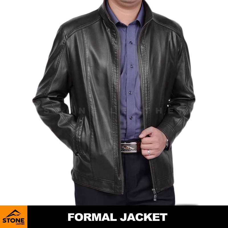 leather formal jacket