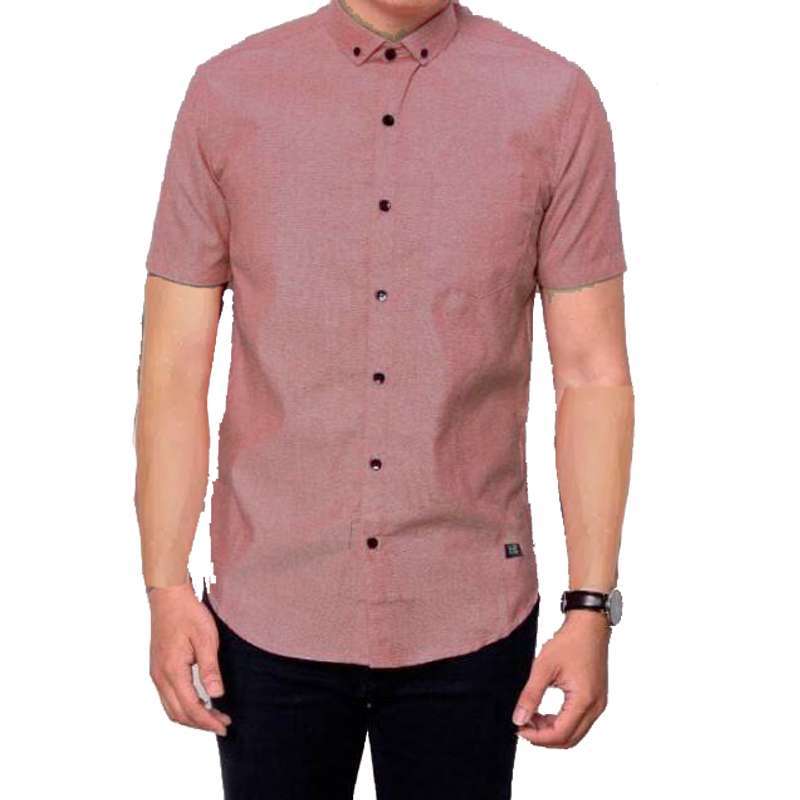 Jual Promo Kemeja Polos Pria Lengan Pendek Slimfit Terbaru Soft Pink Online Februari 2021 Blibli