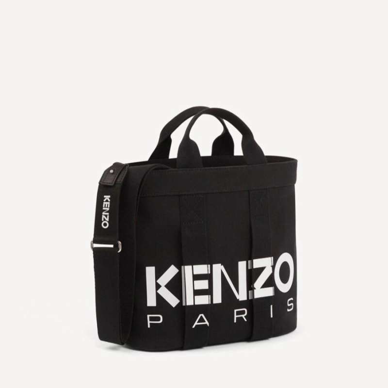 Jual Kenzo Small Kenzokaba Logo Tote Bag In Black Canvas Di Seller