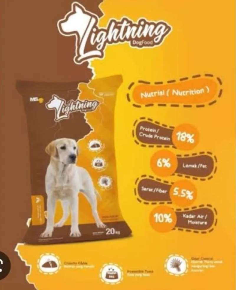 Dry Food LIGHTNING DOG 20 Kg Beef Flavor GOJEK INSTANT Only