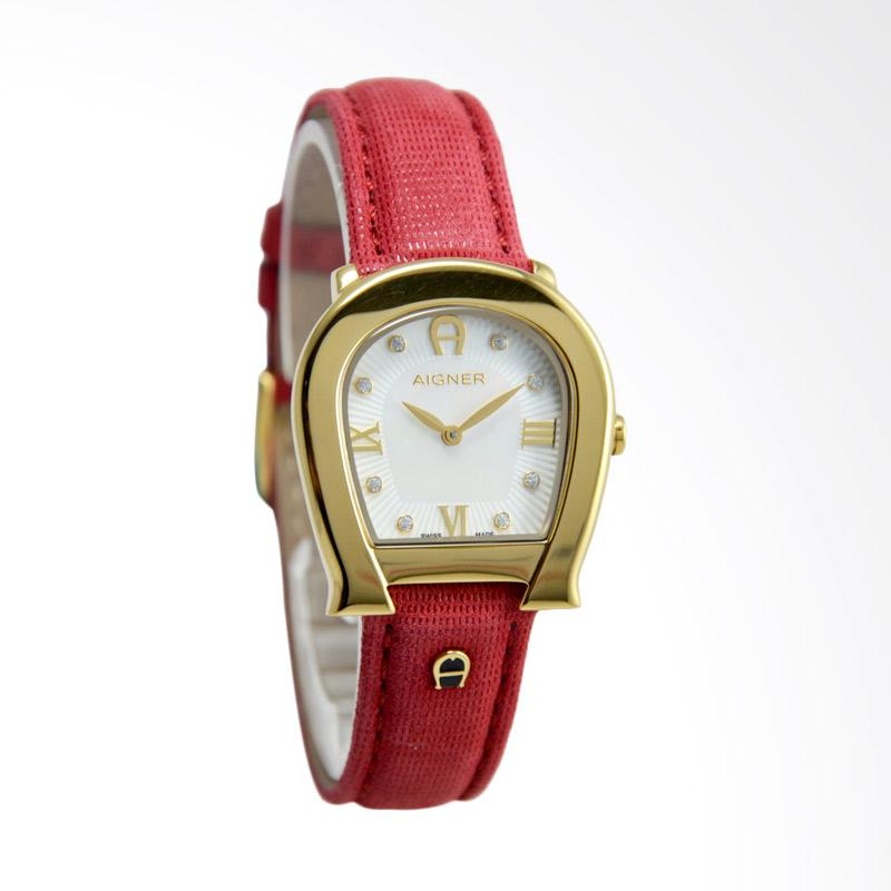 Aigner A40239 Messina Leather Jam Tangan Wanita - Red Gold